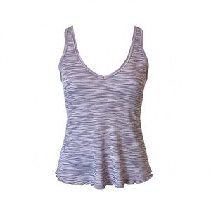 Hollister Ribbed V-Neck Tank Top Purple Marled Flowy Hem Size M